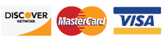 We accept Visa, MasterCard and Discover Cards